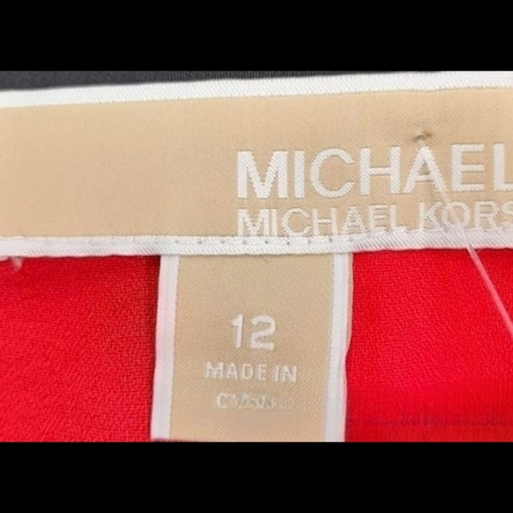 NWT MICHAEL KORS Red & Black Floral Shift Dress - Picture 11 of 11